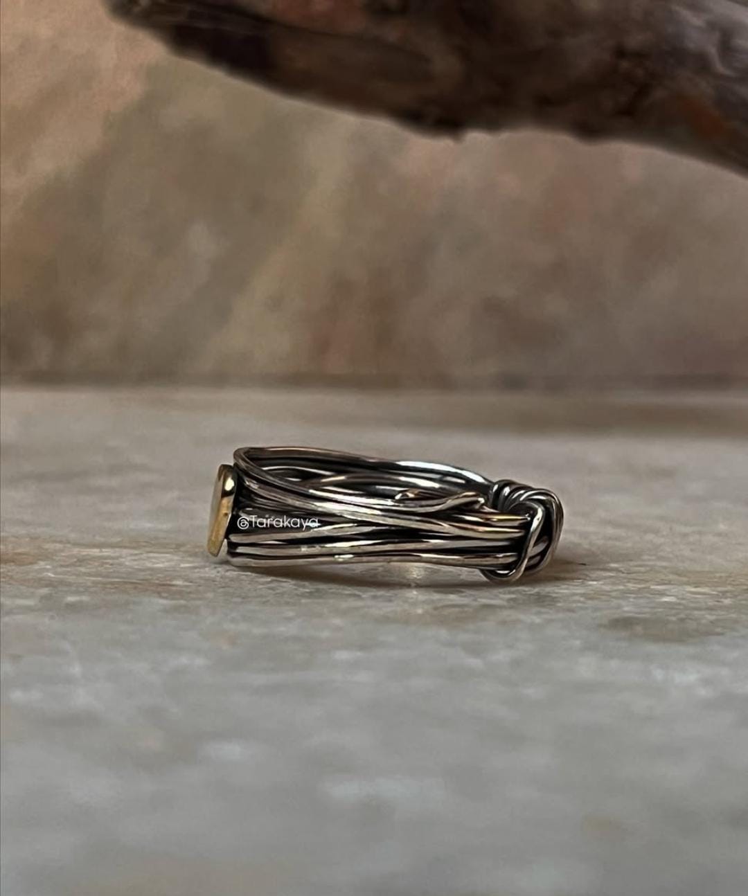 Wire Wrap Heart Handcrafted Band 925 Sterling Silver Ring