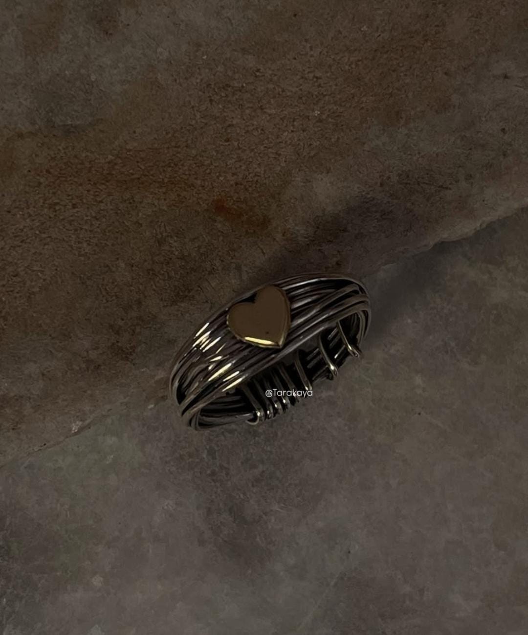 Wire Wrap Heart Handcrafted Band 925 Sterling Silver Ring