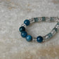 Apatite & Clear Quartz 925 Sterling Silver Bracelet
