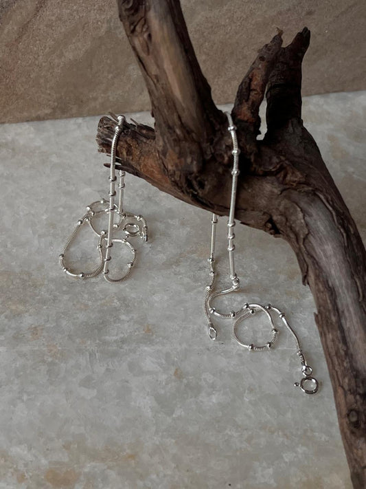 Chelsi snake dot anklet in pure 925 sterling silver  