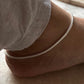 Minimalist fox tail chain silver anklet for daily use