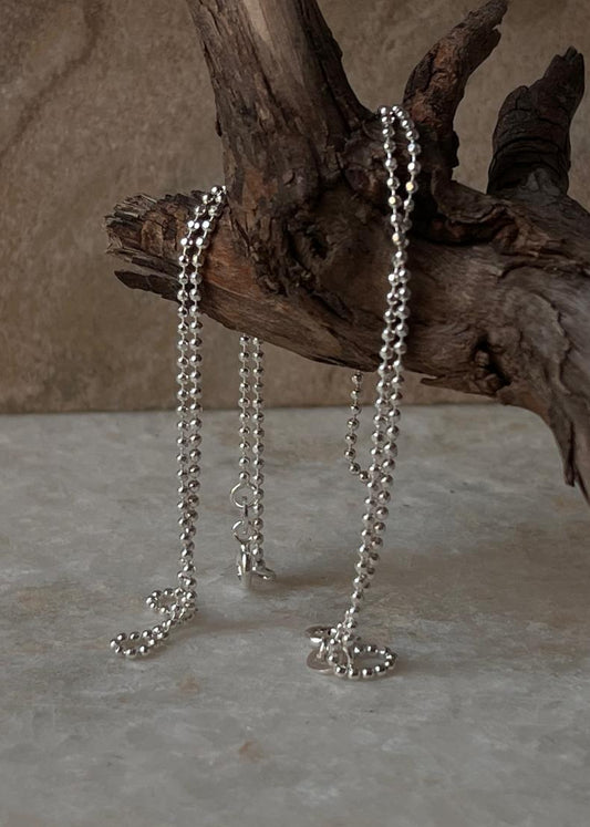 Shiny dot anklet in pure 925 sterling silver  