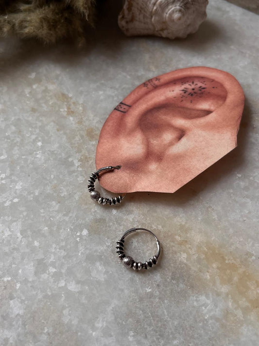925 sterling silver hoop earrings with antique finish  