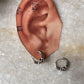 Antique 925 Sterling Silver Hoops - design 8