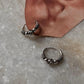 Antique 925 Sterling Silver Hoops - design 8