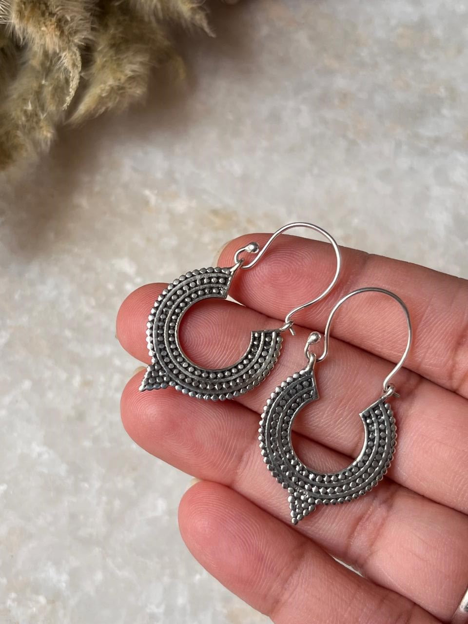 Gulari Banjara 925 Sterling Silver Hoops - Design 2