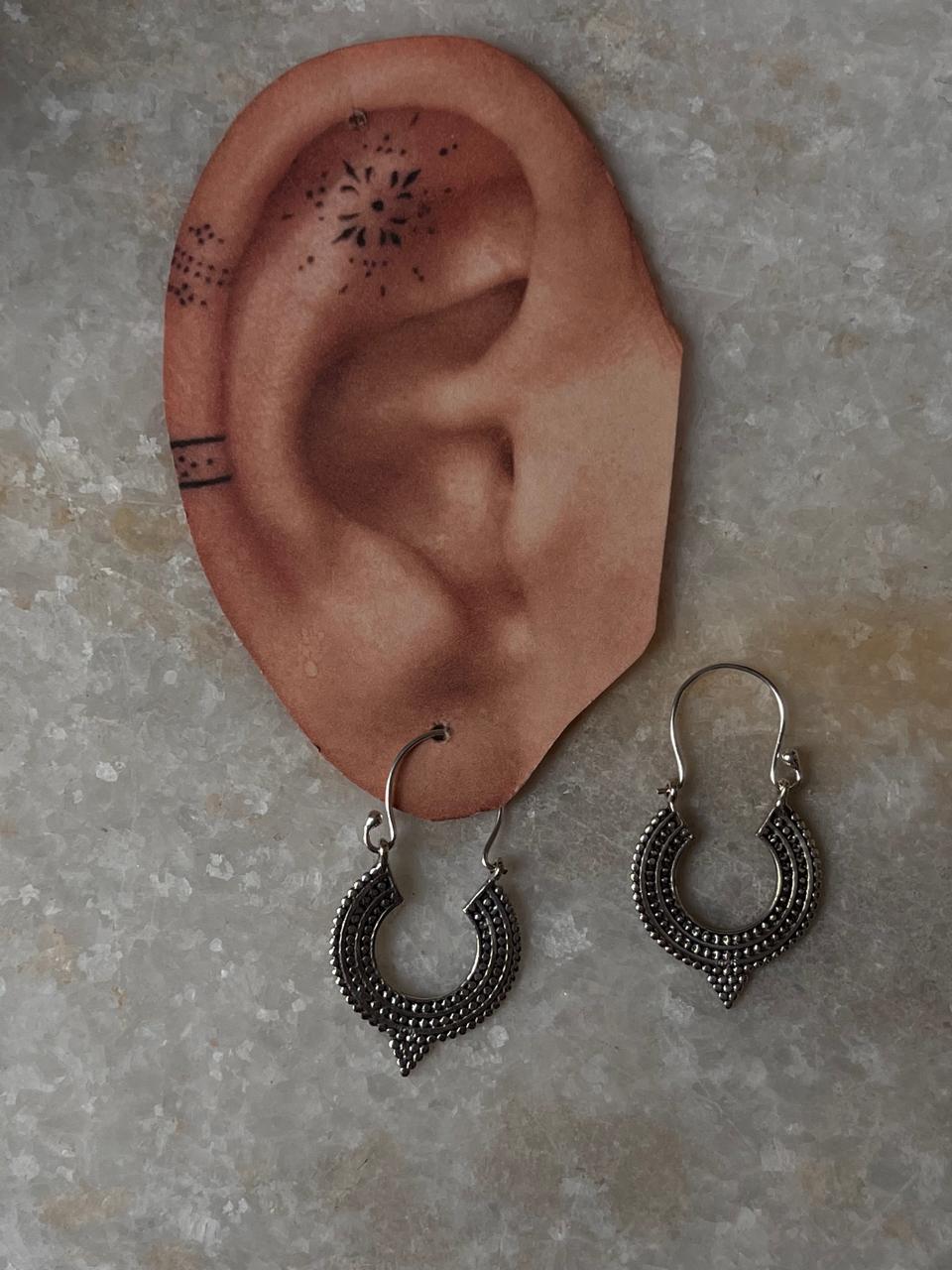 Gulari Banjara 925 Sterling Silver Hoops - Design 2