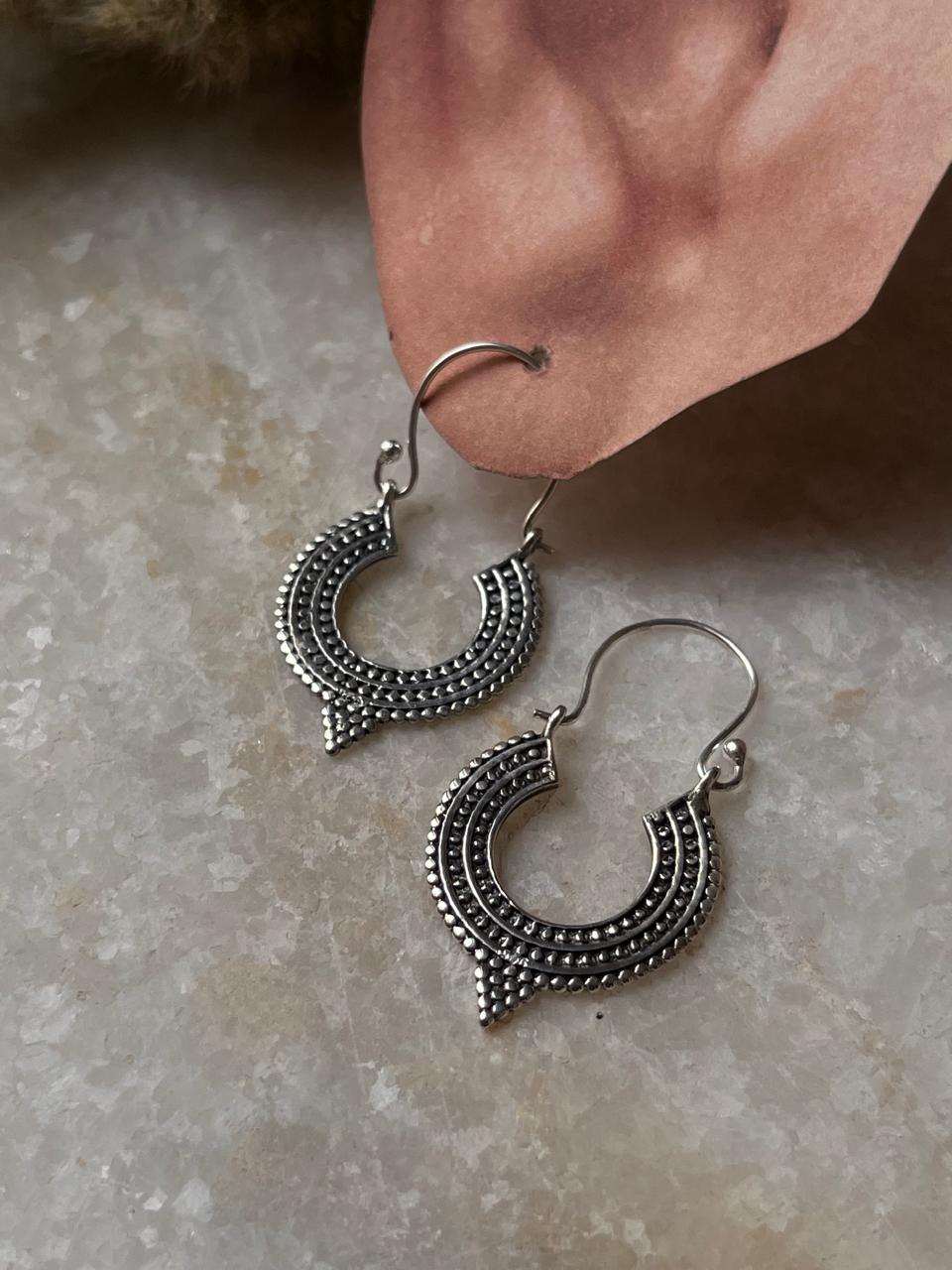 Gulari Banjara 925 Sterling Silver Hoops - Design 2