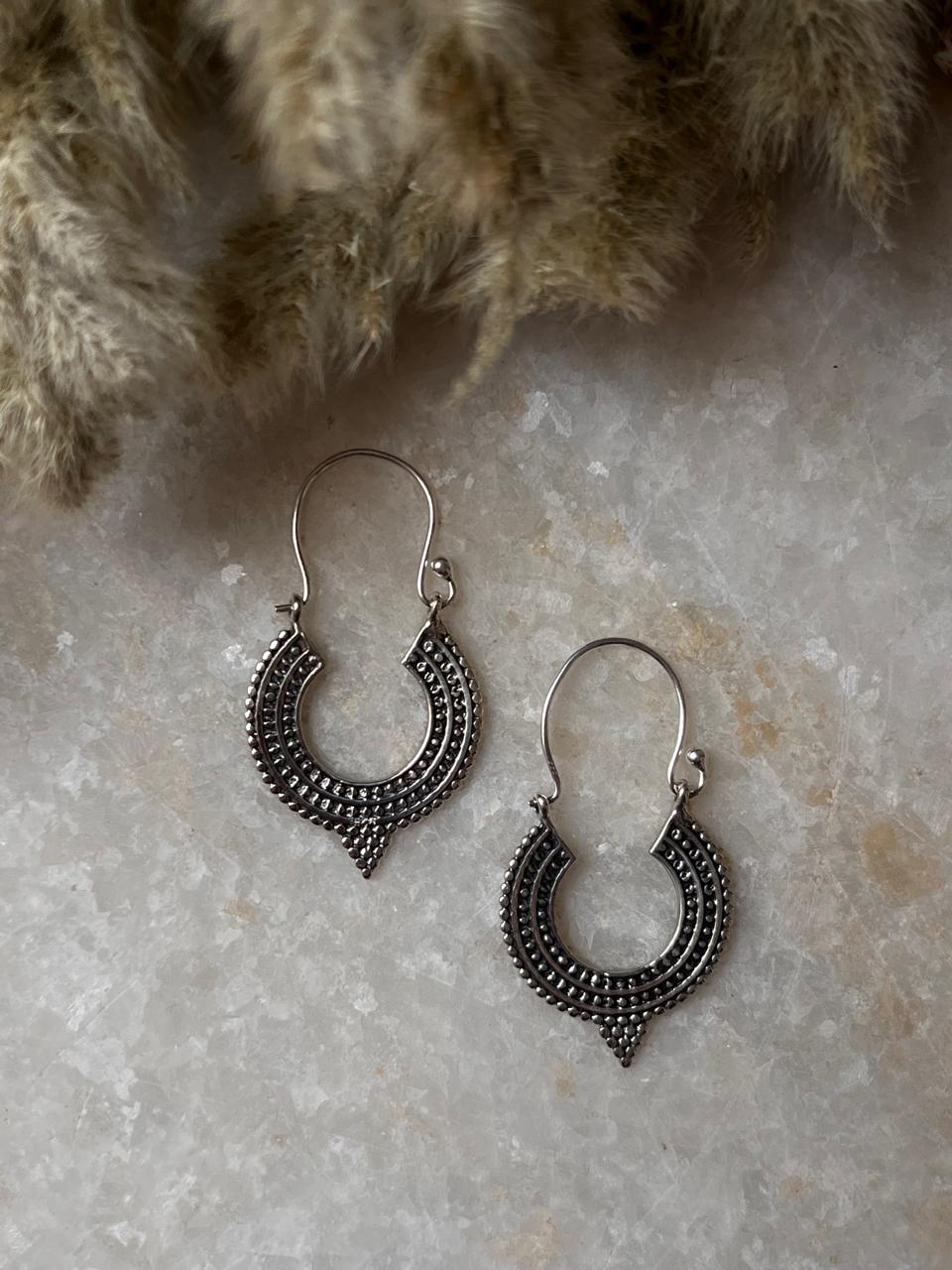 Gulari Banjara 925 Sterling Silver Hoops - Design 2