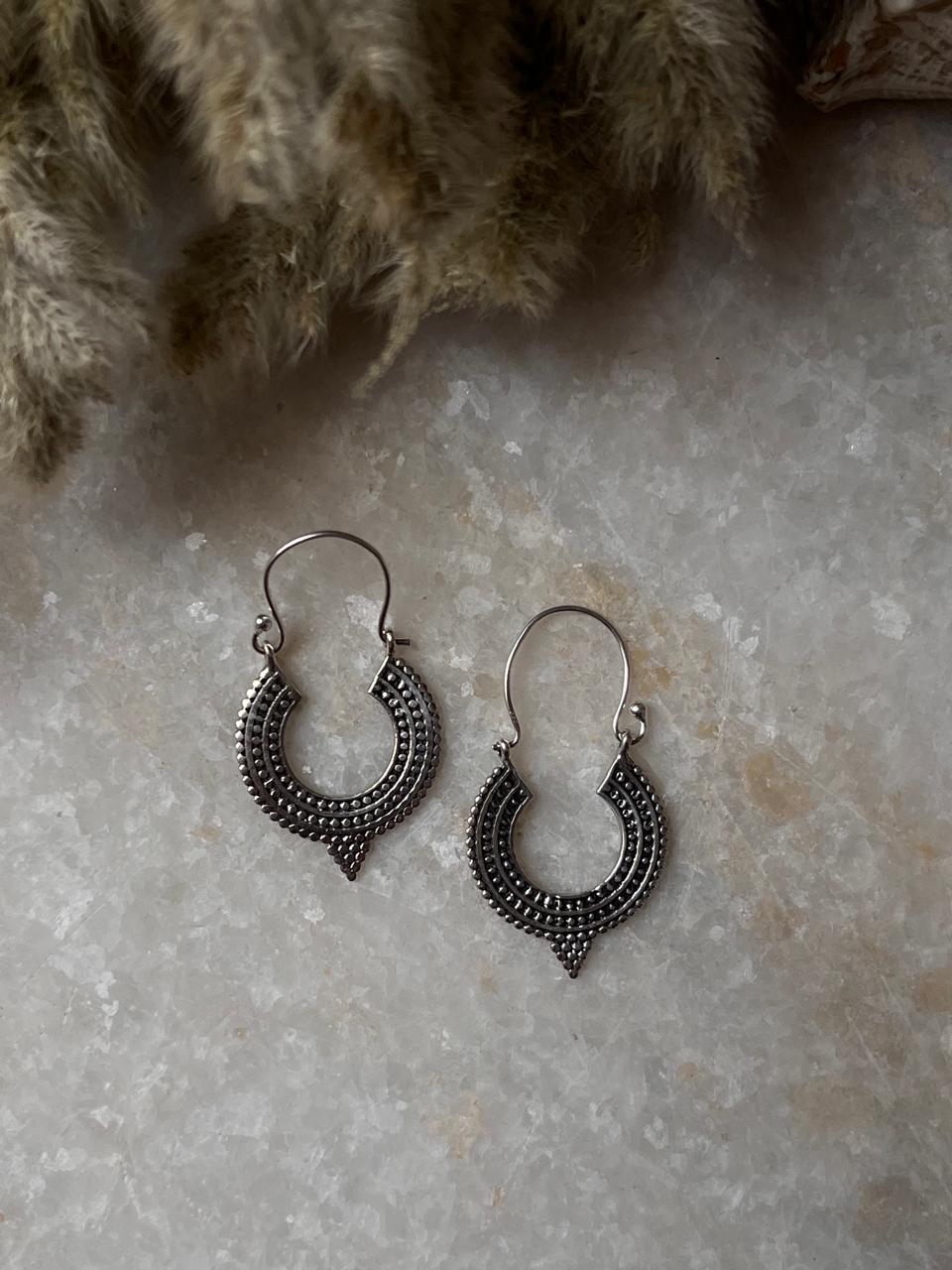 Gulari Banjara 925 Sterling Silver Hoops - Design 2