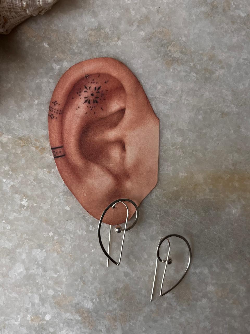 Contemporary Plain 925 Sterling Silver Earring
