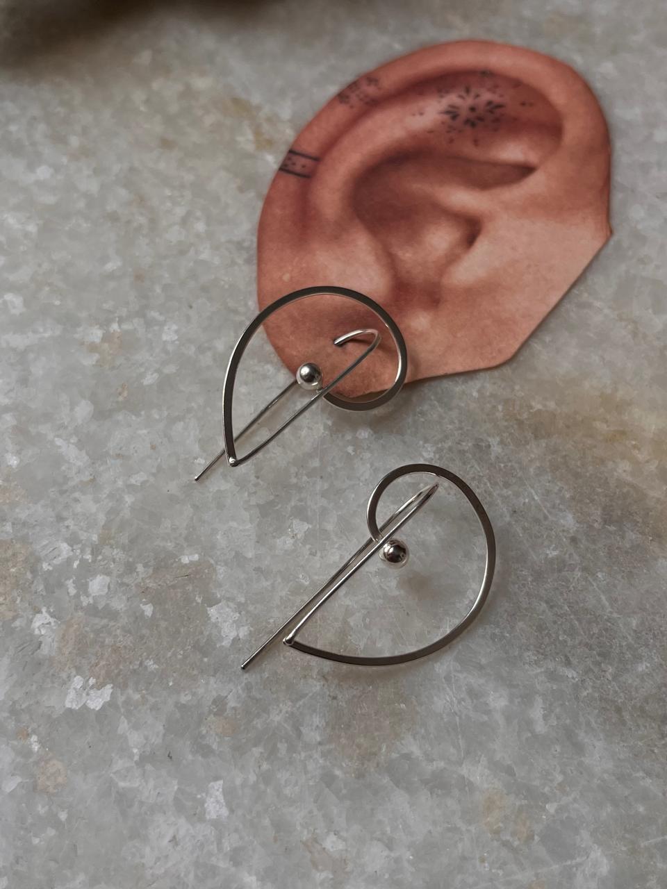 Contemporary Plain 925 Sterling Silver Earring