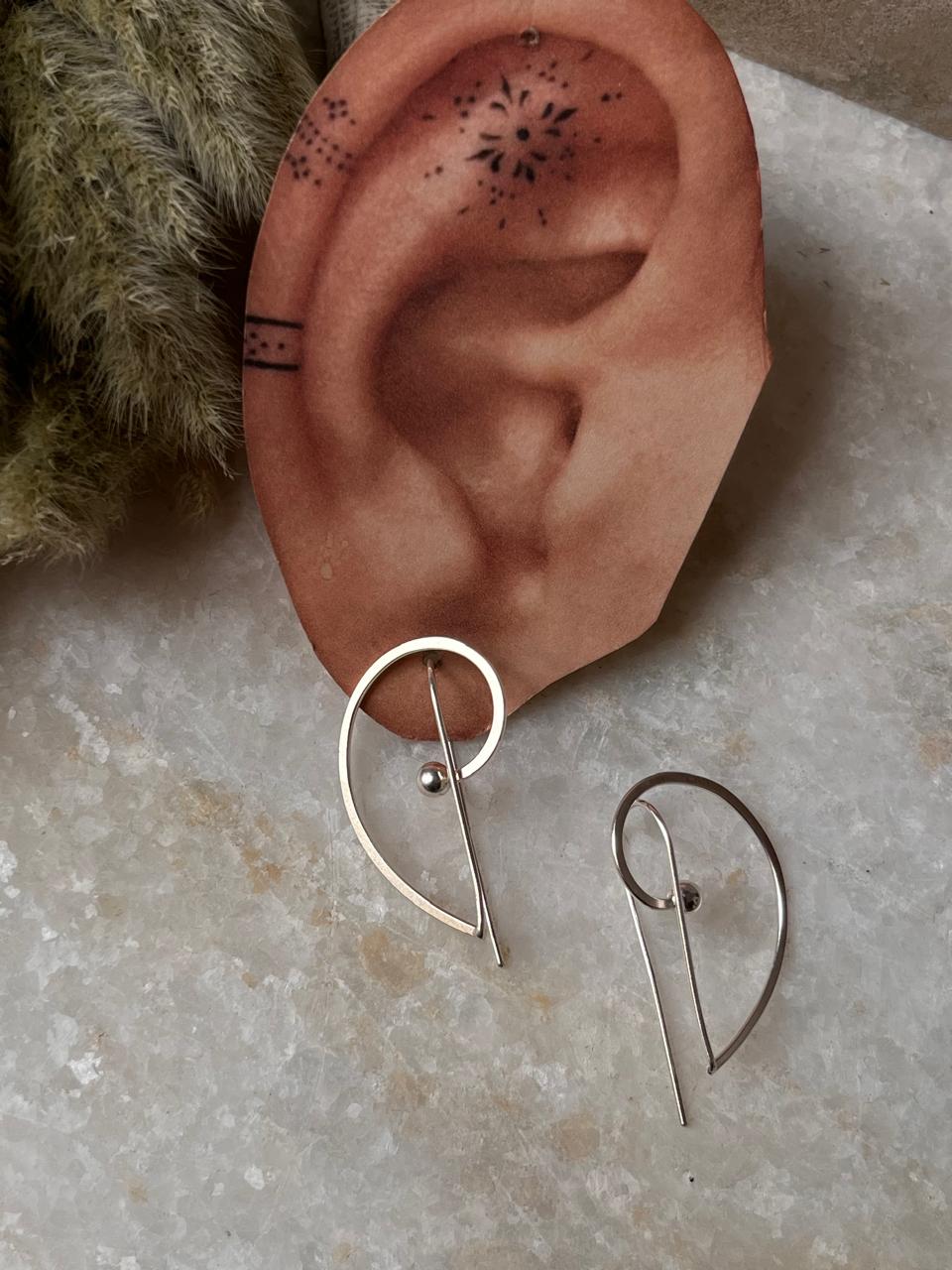 Contemporary Plain 925 Sterling Silver Earring