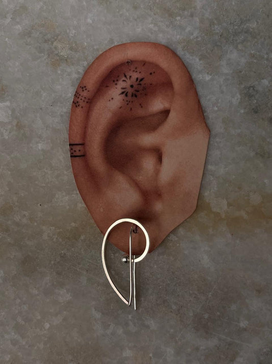 Contemporary Plain 925 Sterling Silver Earring