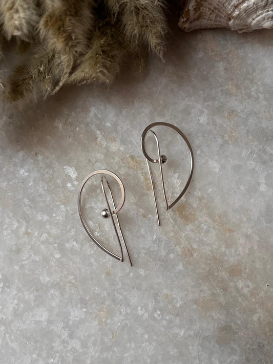 Contemporary Plain 925 Sterling Silver Earring