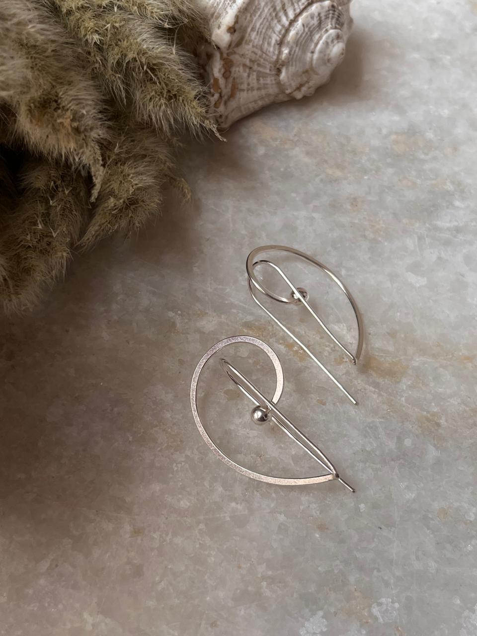 Contemporary Plain 925 Sterling Silver Earring