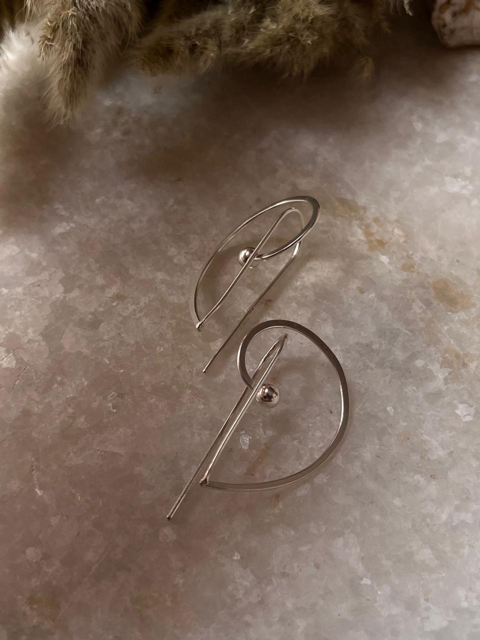 Contemporary Plain 925 Sterling Silver Earring