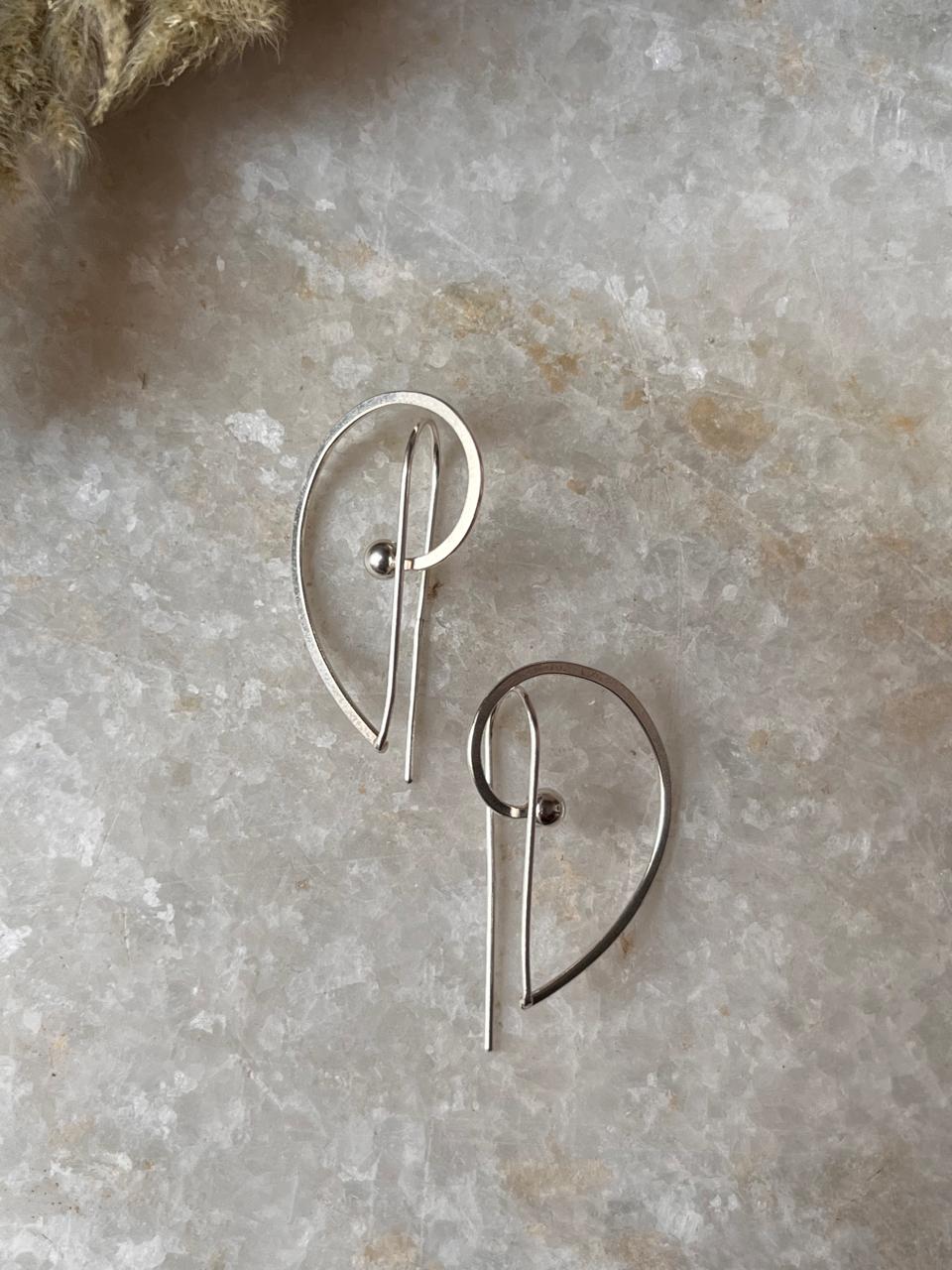 Contemporary Plain 925 Sterling Silver Earring