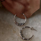 Celestial Charm -Crescent Moon Face Cz studded 925 Sterling Silver Half Hoops