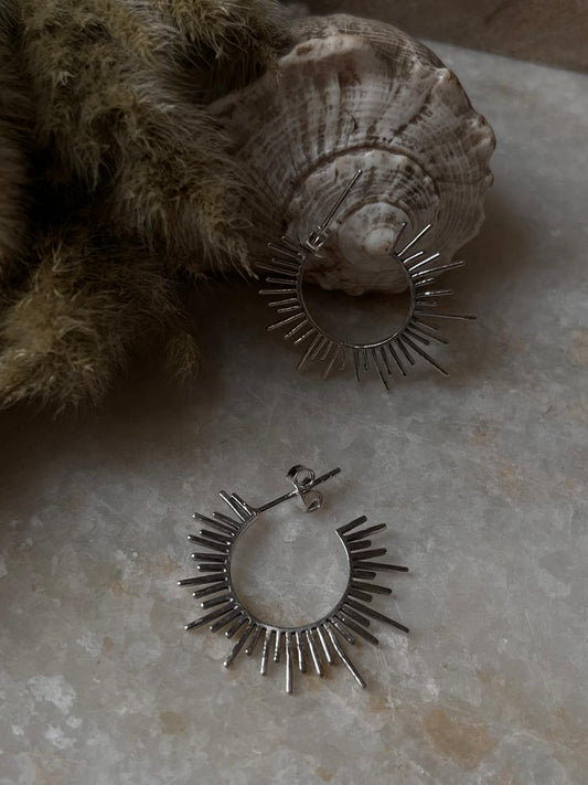 Sunrise Half Hoops 925 Sterling Silver Earrings
