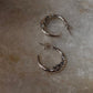 Celestial Charm -Crescent Moon Face Cz studded 925 Sterling Silver Half Hoops