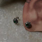 South screw green cz flower 925 Sterling silver studs