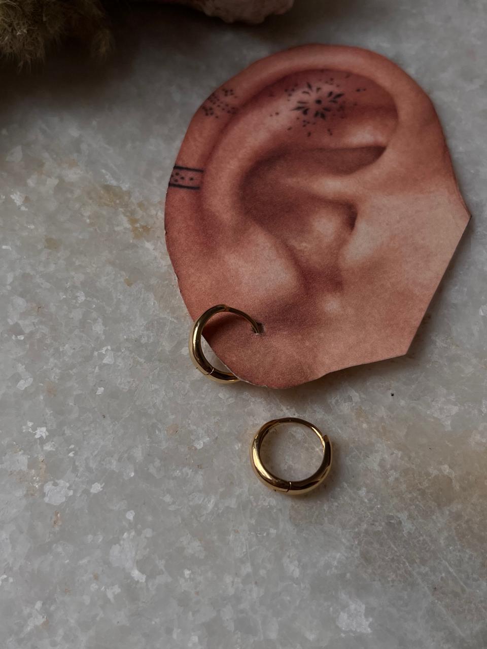 Gold Vermeil Plain 925 Sterling Silver Huggies