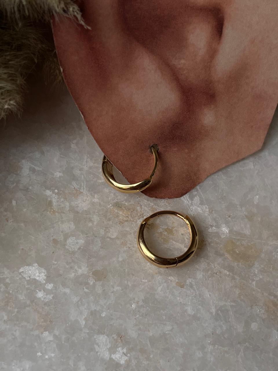 Gold Vermeil Plain 925 Sterling Silver Huggies