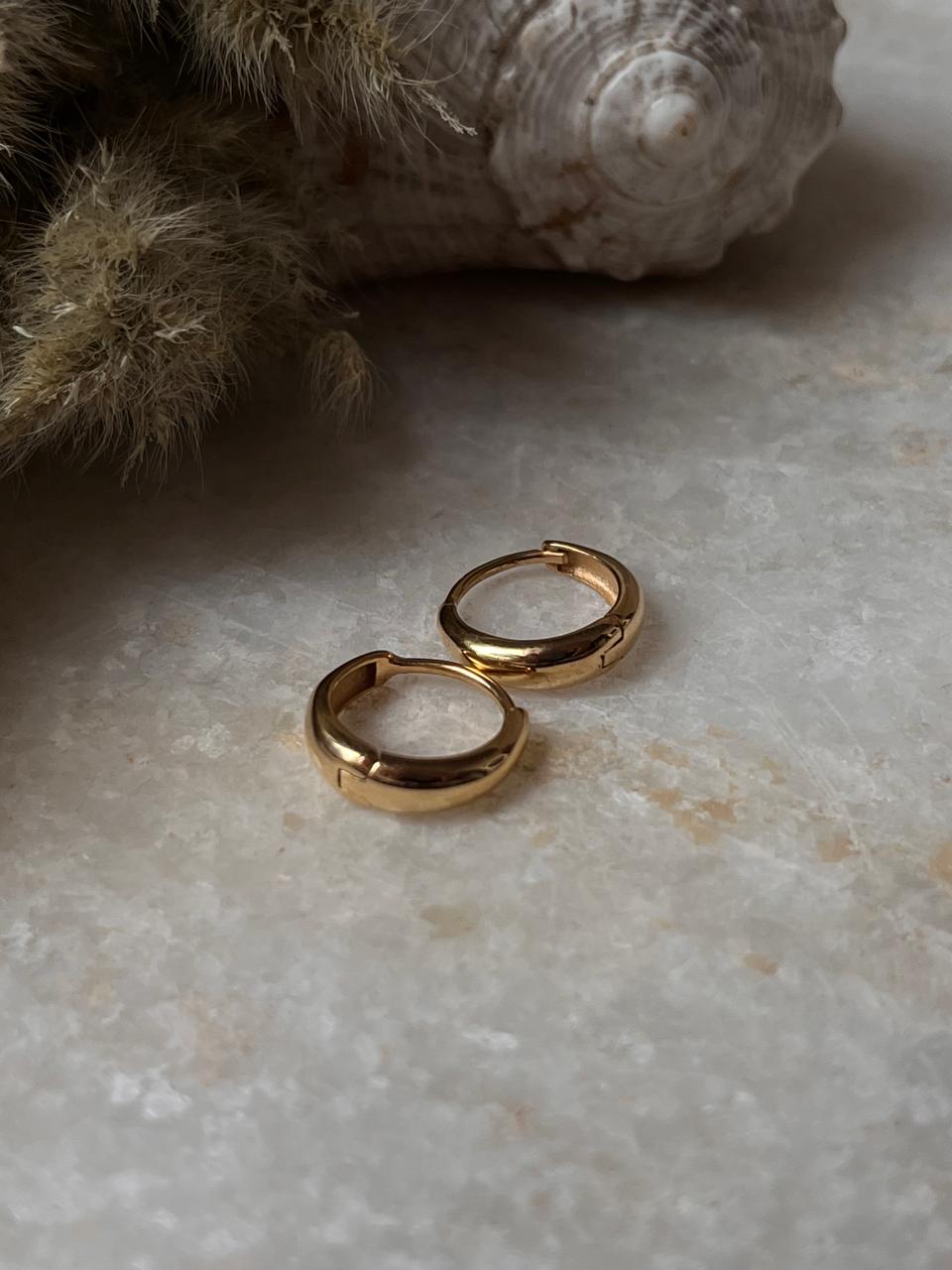 Gold Vermeil Plain 925 Sterling Silver Huggies