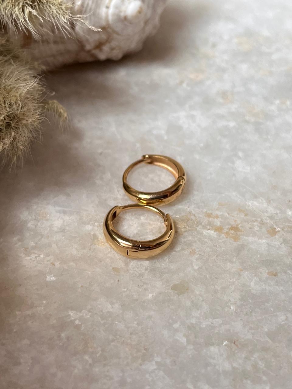 Gold Vermeil Plain 925 Sterling Silver Huggies