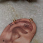 Gold Vermeil Clip On 925 Sterling Silver Ear Cuffs