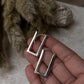 Chunky Italian Rectangular Statement 925 Sterling Silver Hoops