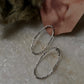 Chunky Italian Oval Hammered Statement 925 Sterling Silver Studs