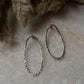 Chunky Italian Oval Hammered Statement 925 Sterling Silver Studs