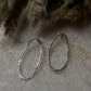 Chunky Italian Oval Hammered Statement 925 Sterling Silver Studs