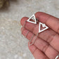Triangle Chain Attached 925 Sterling Silver Studs
