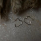 Italian Heart 925 Sterling Silver Half Hoops