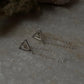 Triangle Chain Attached 925 Sterling Silver Studs
