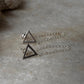 Triangle Chain Attached 925 Sterling Silver Studs