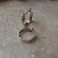 Chunky Italian Plain Rectangular 925 Sterling Silver Hoops