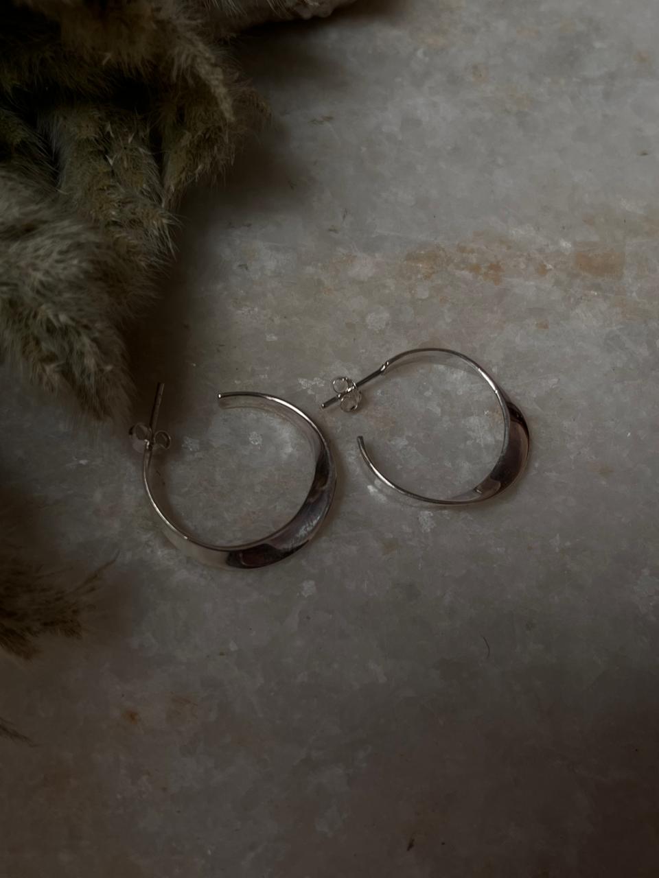 Chunky Italian Twist Statement Half 925 Sterling Silver Hoops