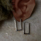 Chunky Italian Rectangular Statement 925 Sterling Silver Hoops