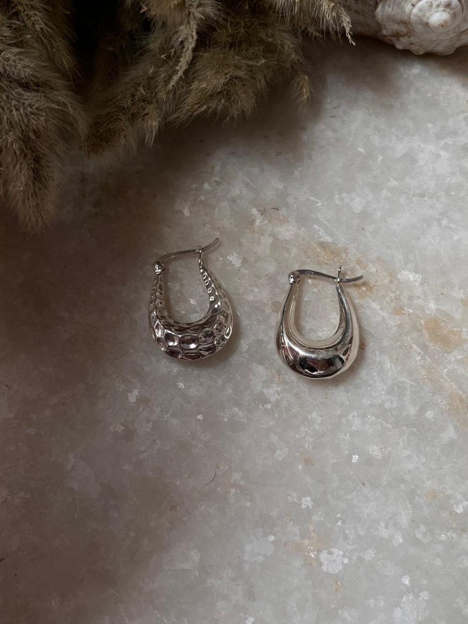 Chunky Italian U Statement 2 in 1 925 Sterling Silver Hoops