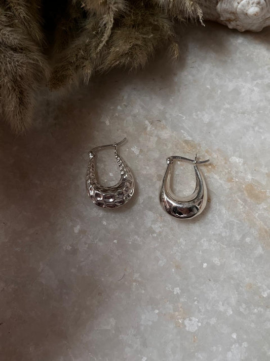 Chunky Italian U Statement 2 in 1 925 Sterling Silver Hoops