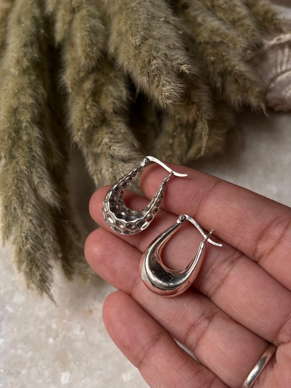 Chunky Italian U Statement 2 in 1 925 Sterling Silver Hoops