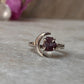 Garnet Moon Adjustable 925 Sterling Silver Ring
