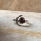 Garnet Moon Adjustable 925 Sterling Silver Ring