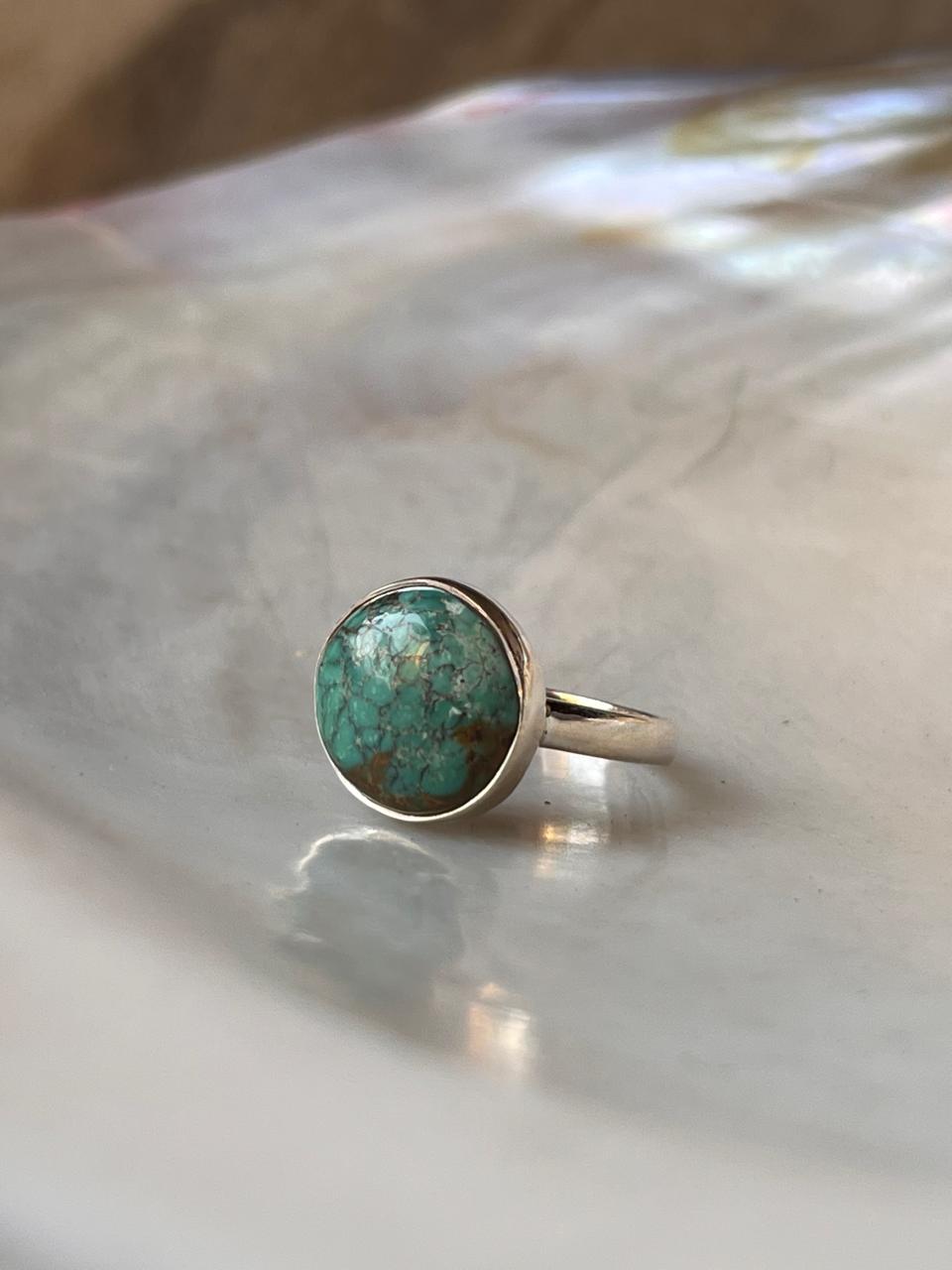 Big Tibet Turquoise 925 Sterling Silver Ring