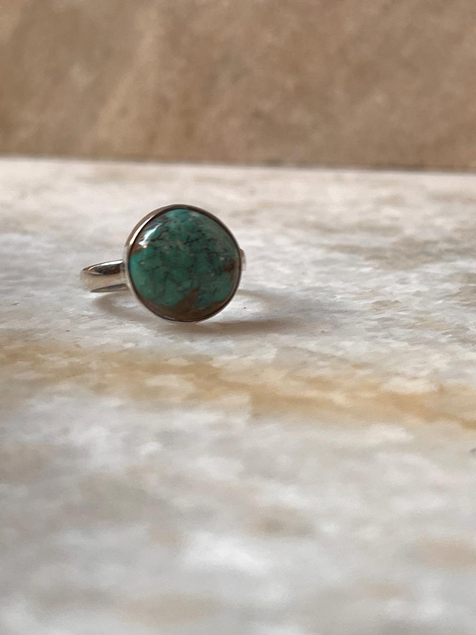 Big Tibet Turquoise 925 Sterling Silver Ring