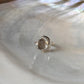 Clear Quartz Raw Uncut Crescent Moon Adjustable 925 Sterling Silver Ring